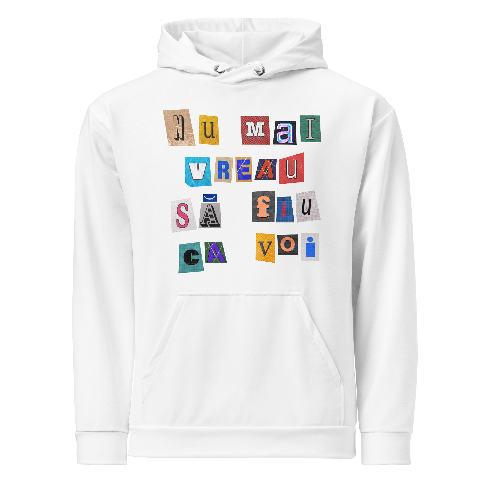 Hanorac Alb - NU MAI VREAU!