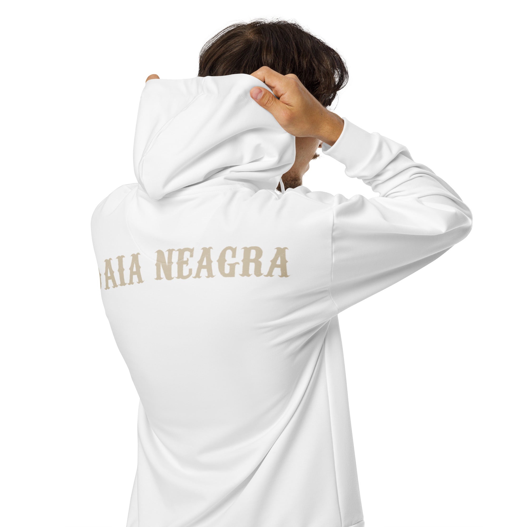 Hanorac Alb cu Fermoar - Black Heart