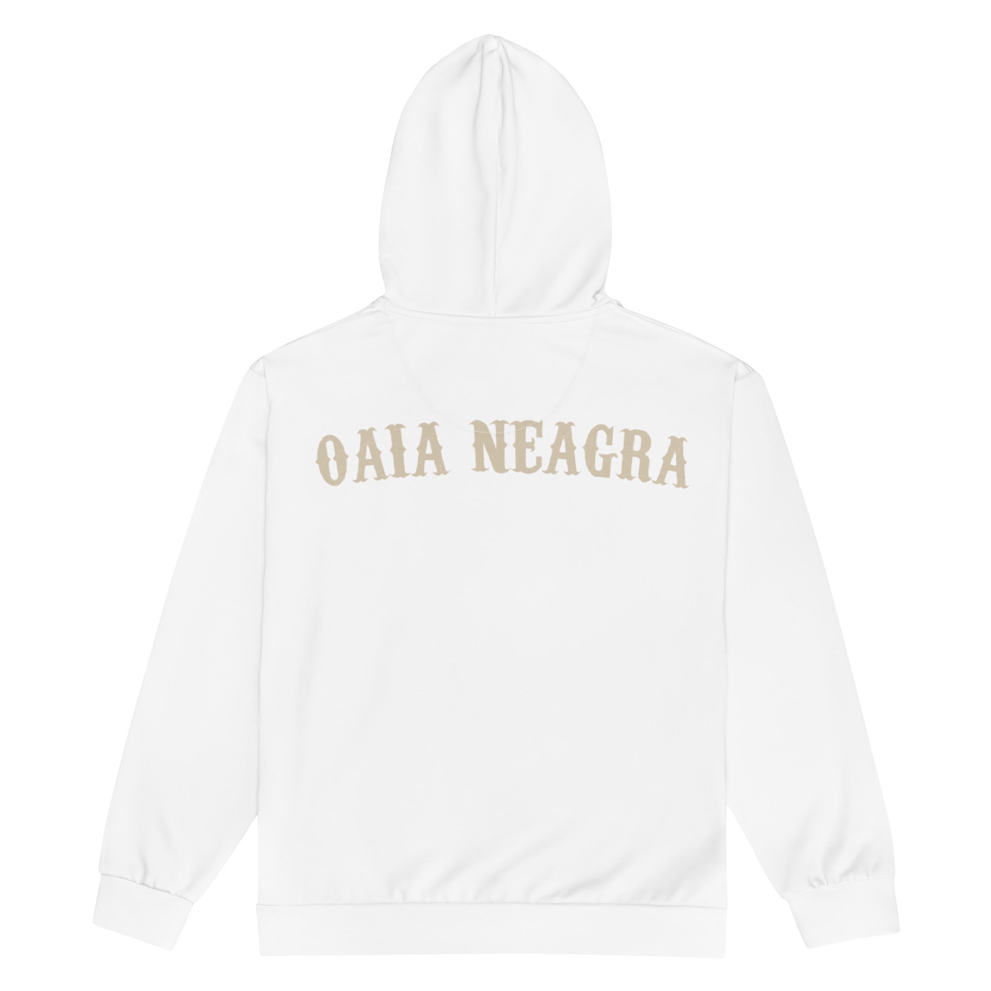 Hanorac Alb cu Fermoar - Black Heart