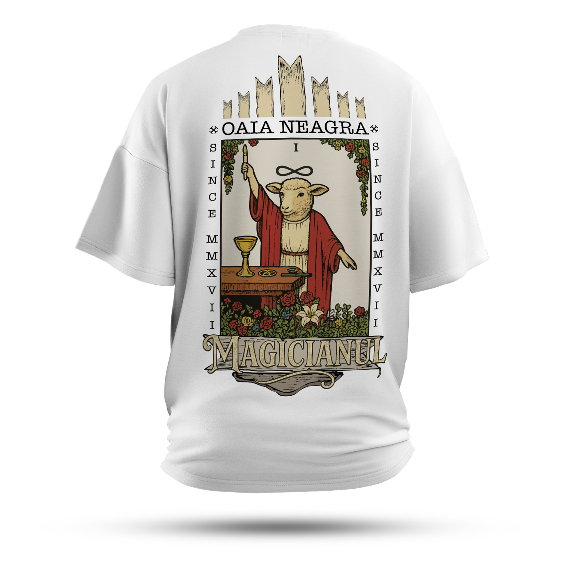 Tricou Oversize Alb - Magicianul