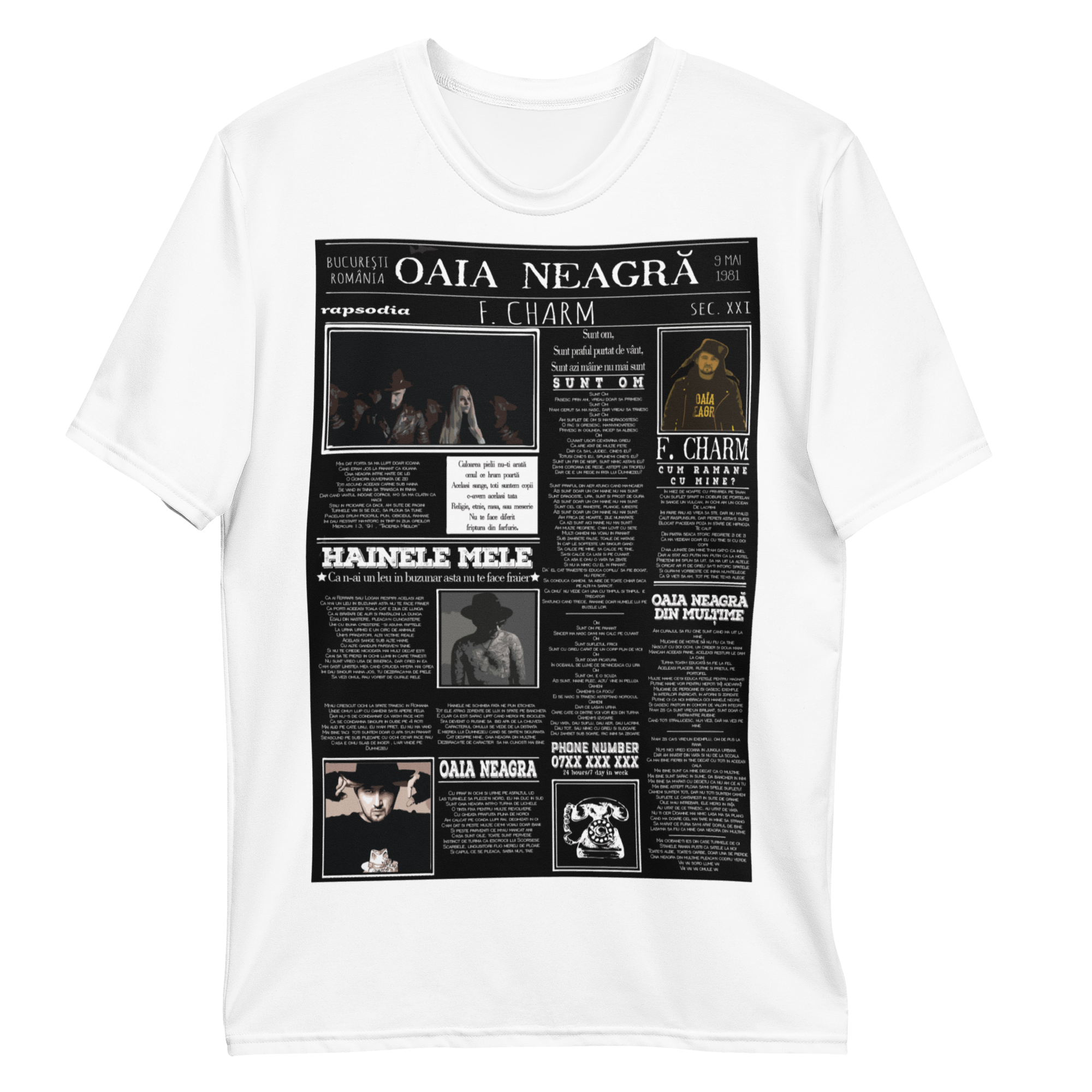Tricou Alb - Newspaper