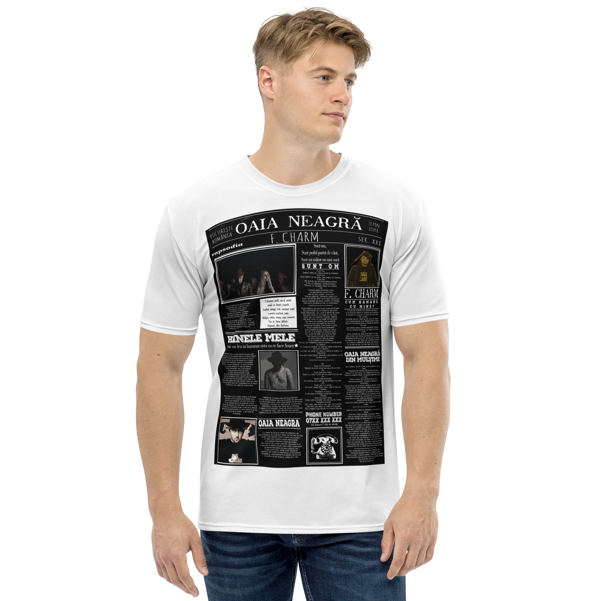 Tricou Alb - Newspaper