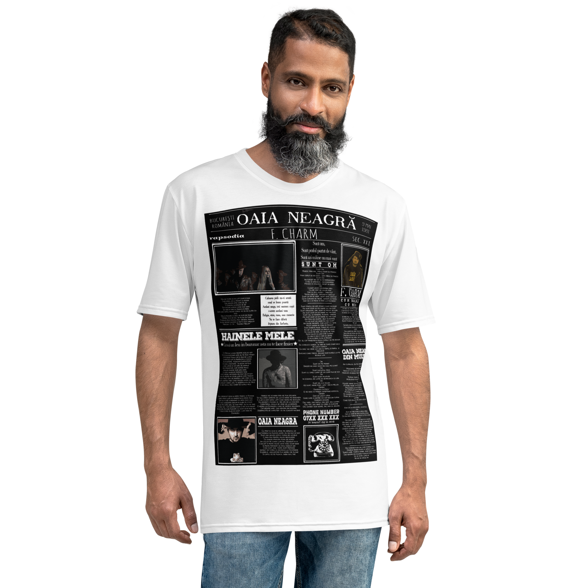 Tricou Alb - Newspaper