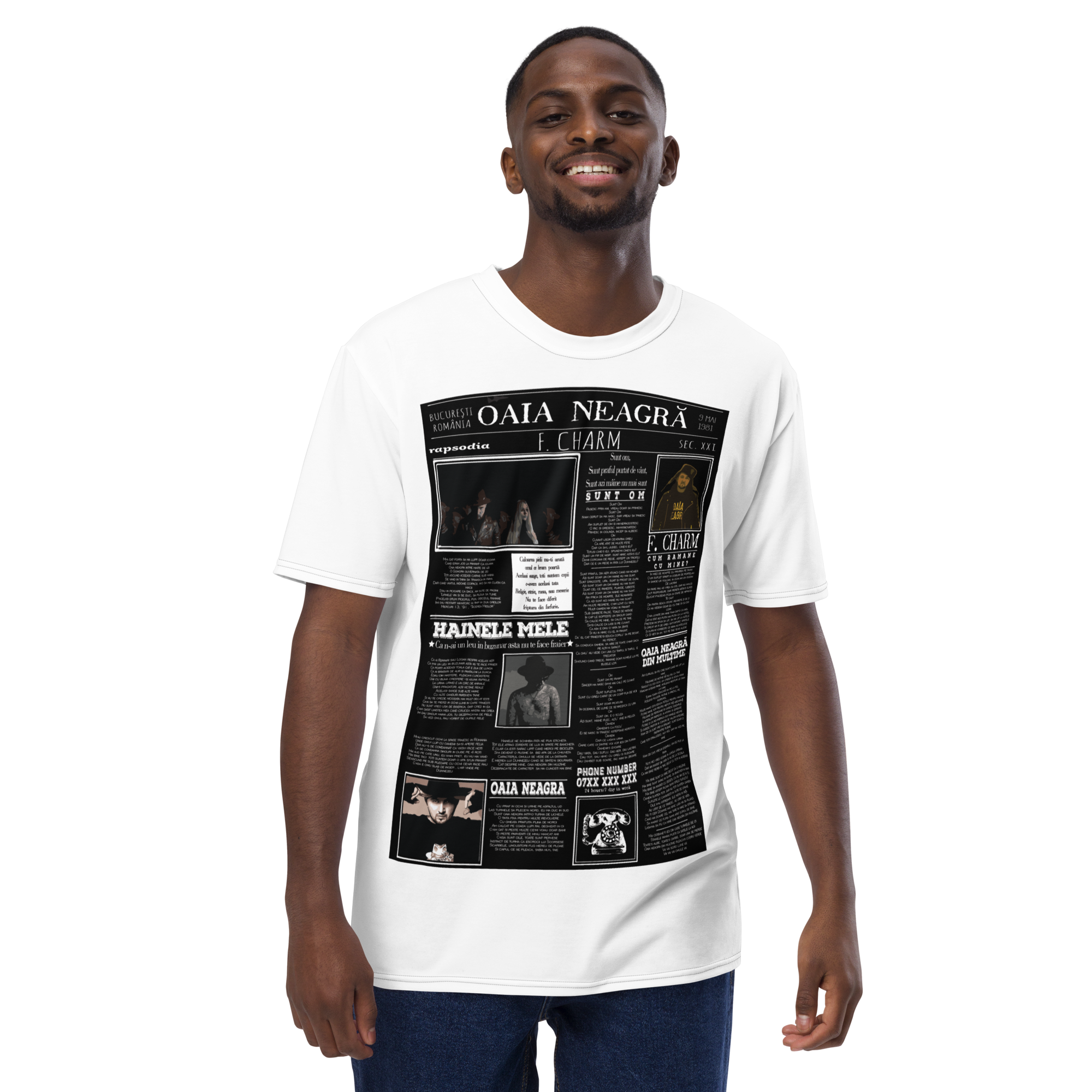 Tricou Alb - Newspaper