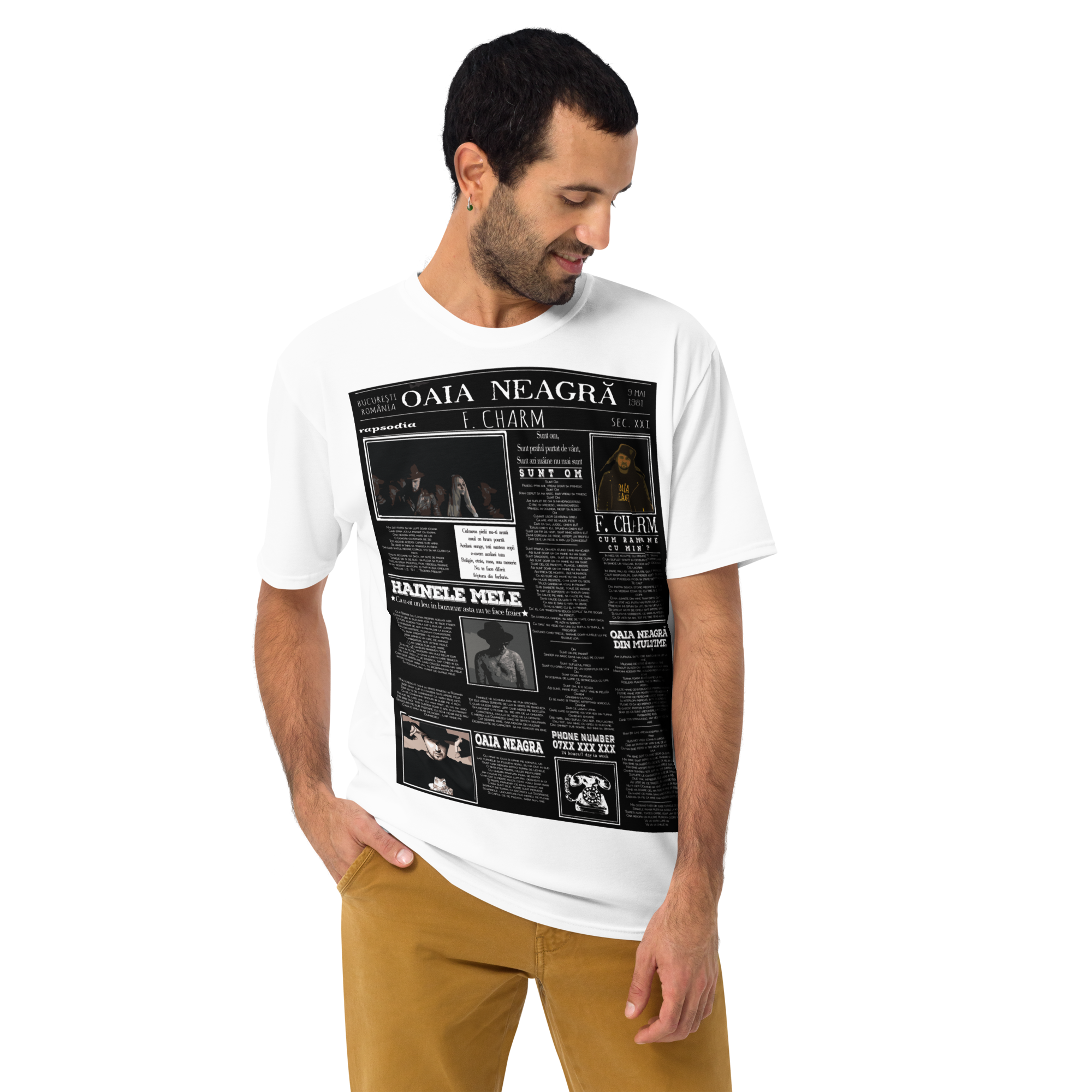 Tricou Alb - Newspaper