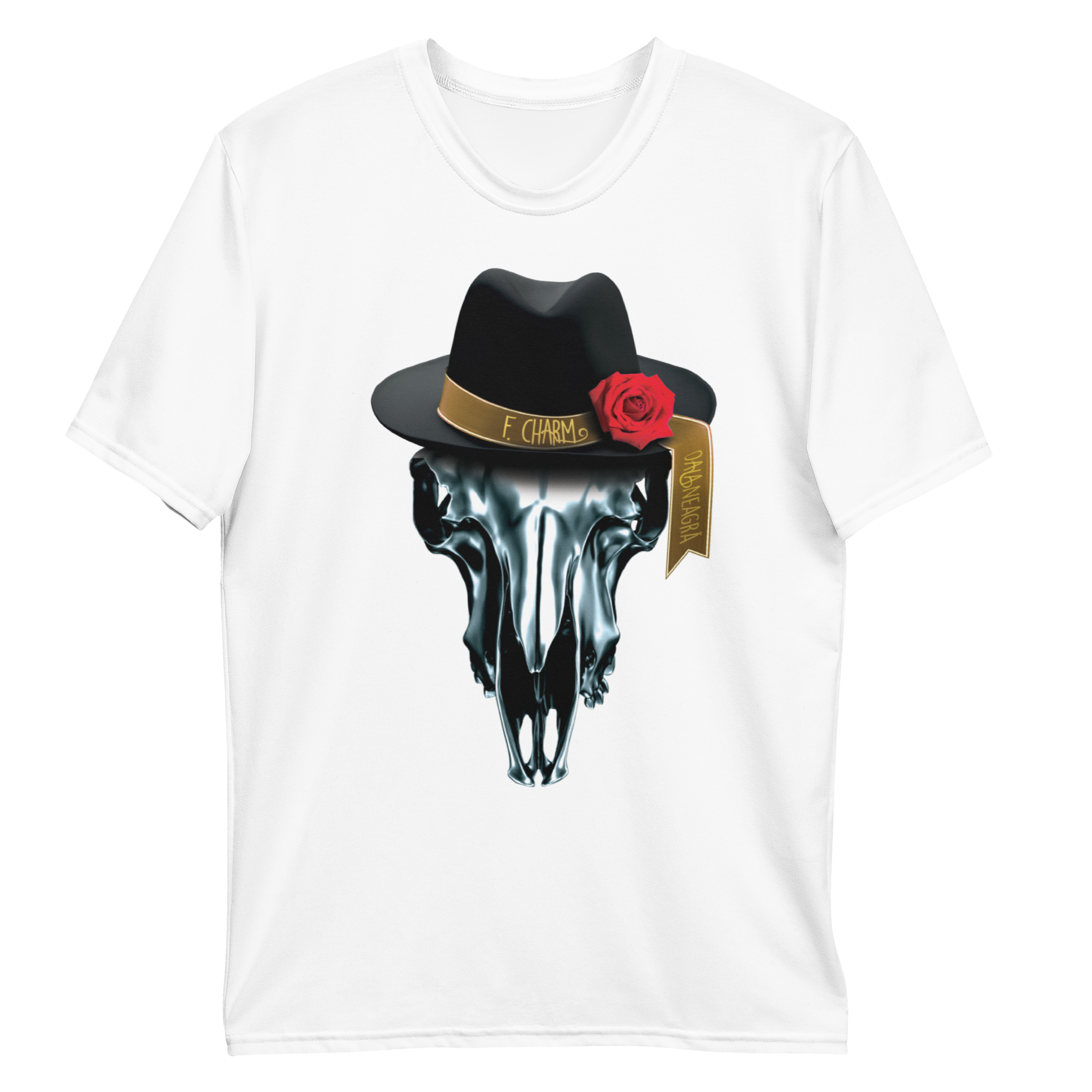 Tricou Alb - Metalic Skull
