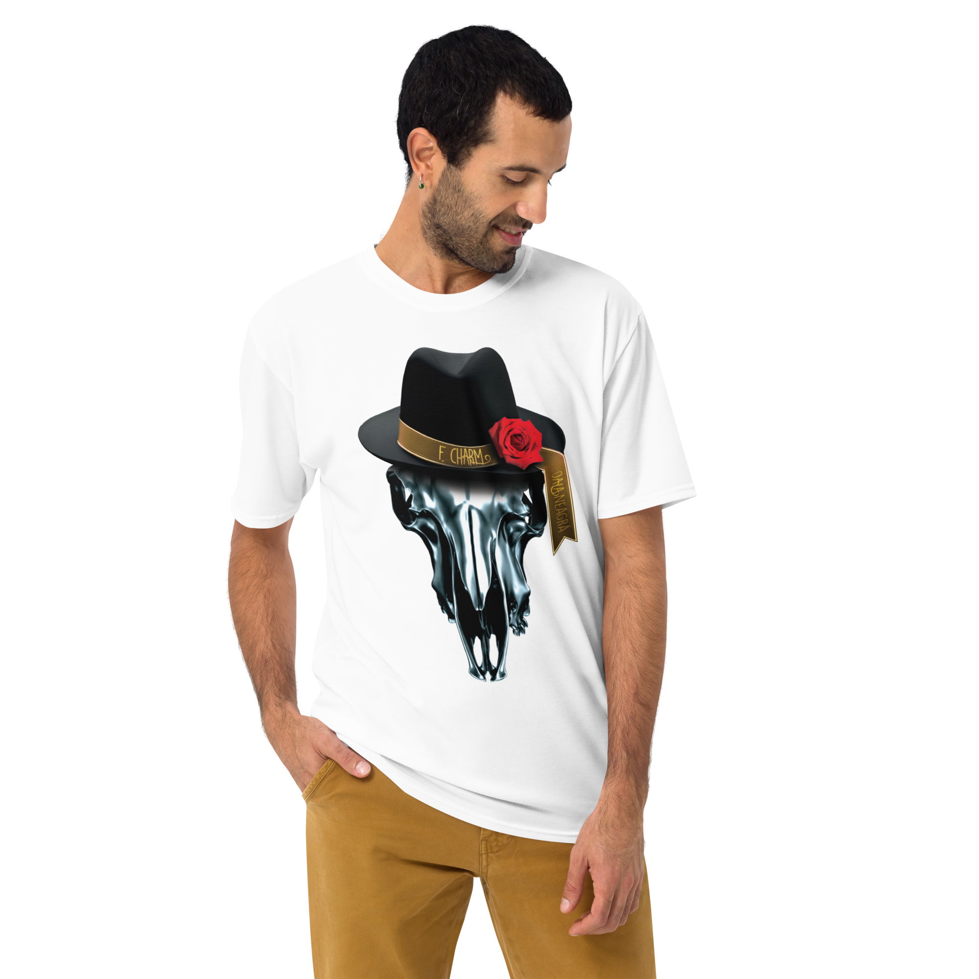 Tricou Alb - Metalic Skull