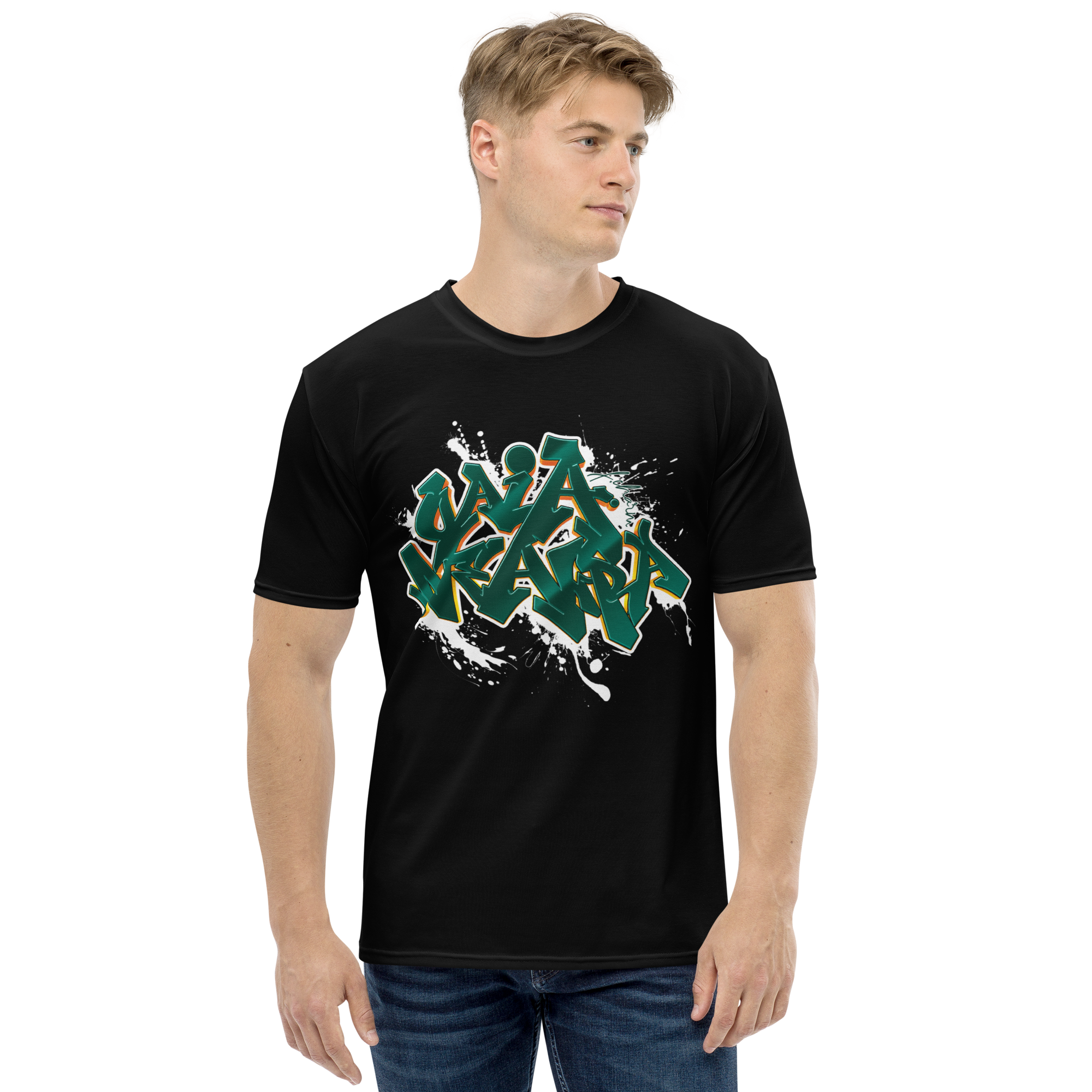 Tricou Negru - Graffiti Green