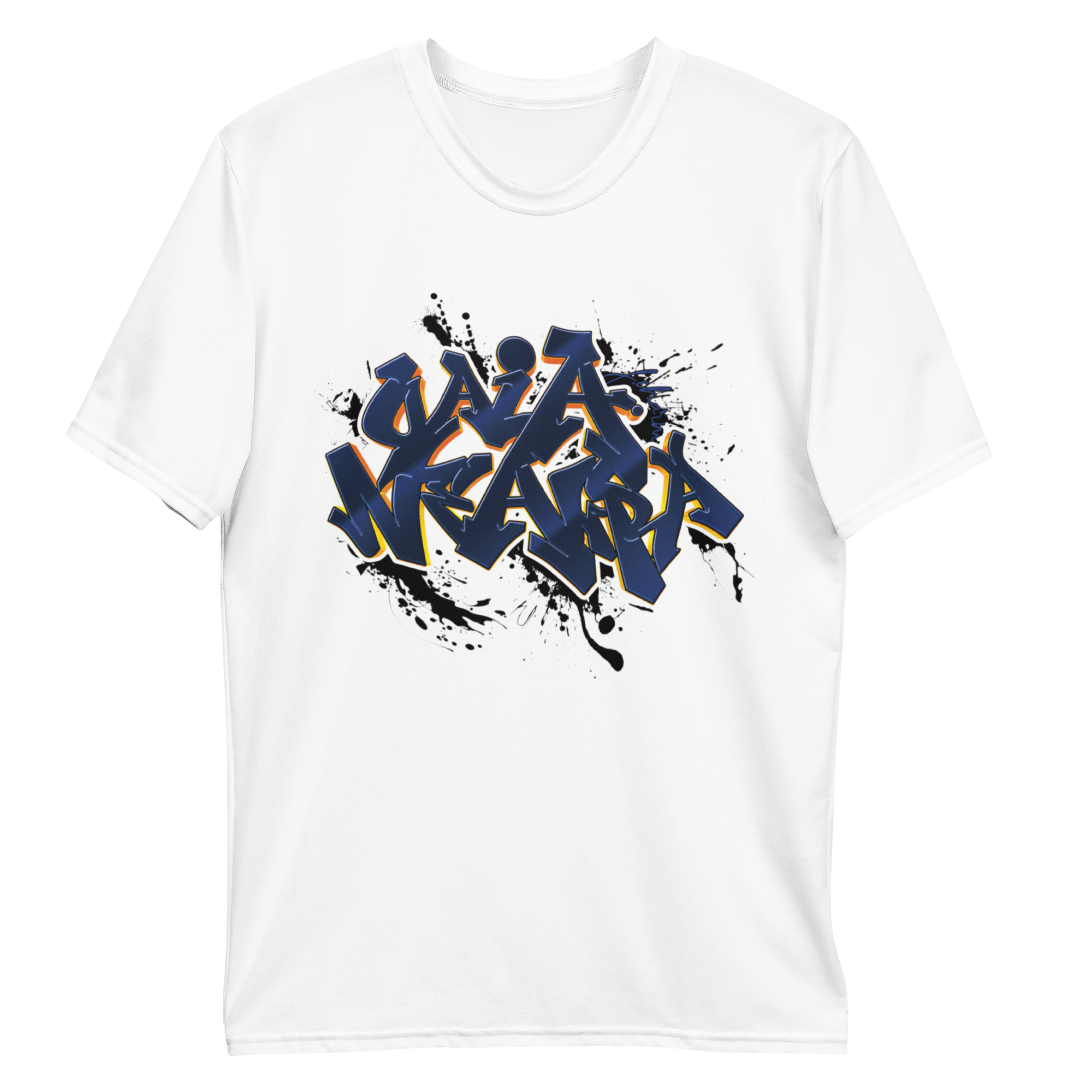 Tricou Alb - Graffiti Blue