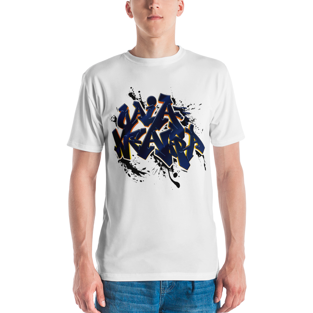 Tricou Alb - Graffiti Blue