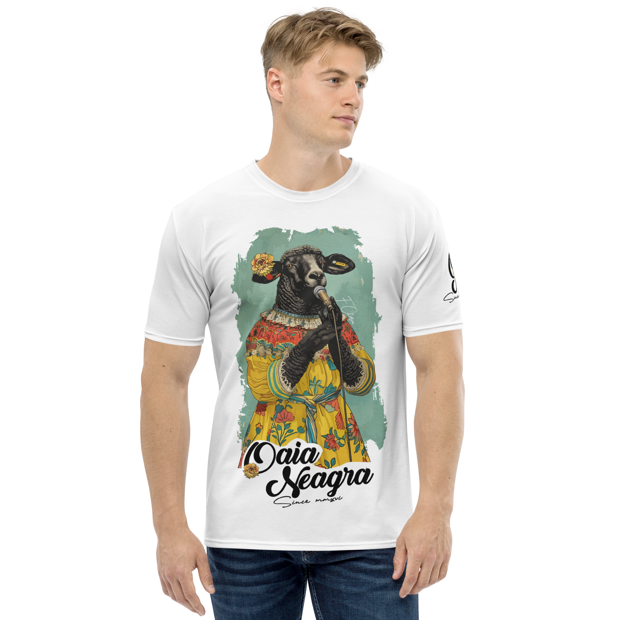 Tricou Alb - Sheep on the mic