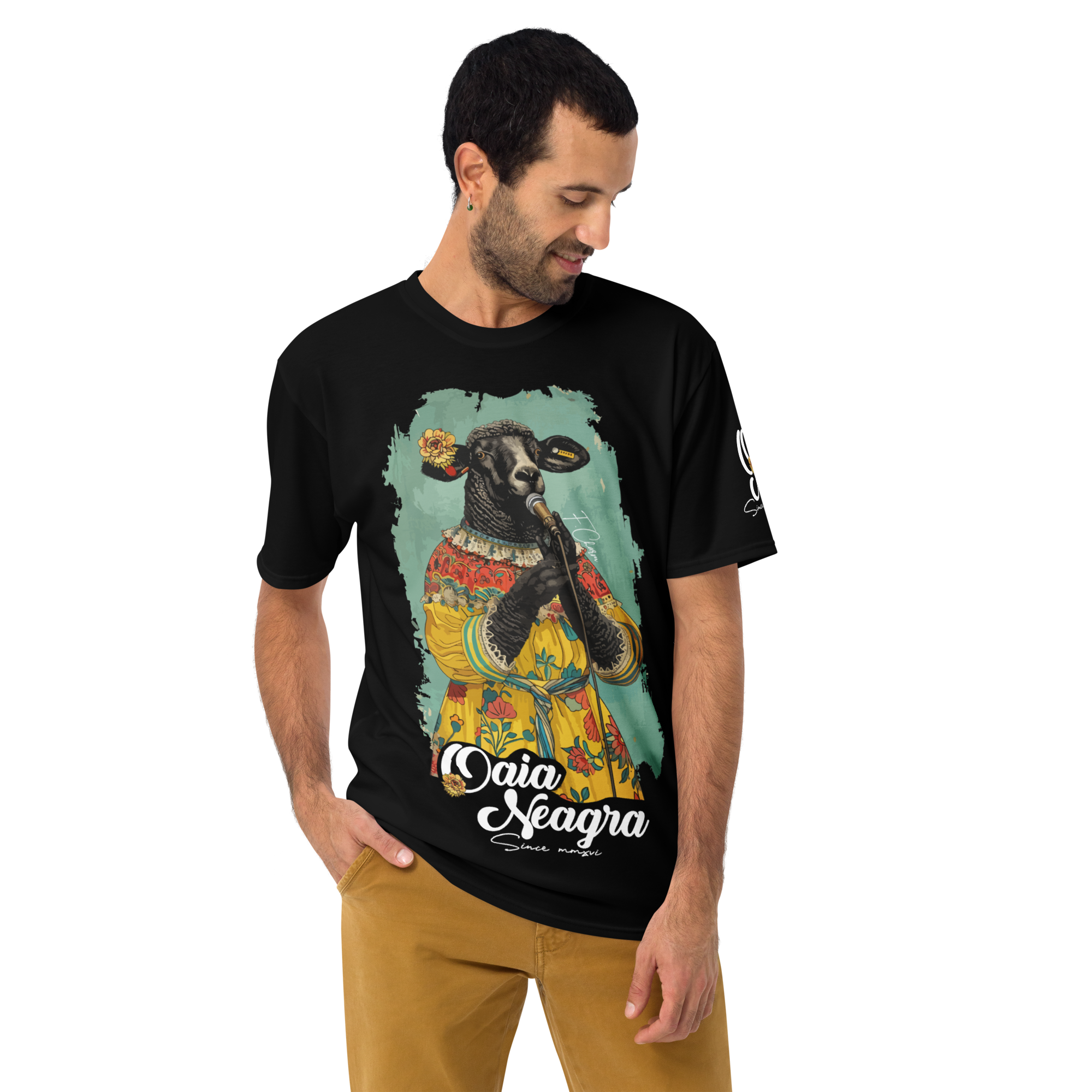 Tricou Negru - Sheep on the mic