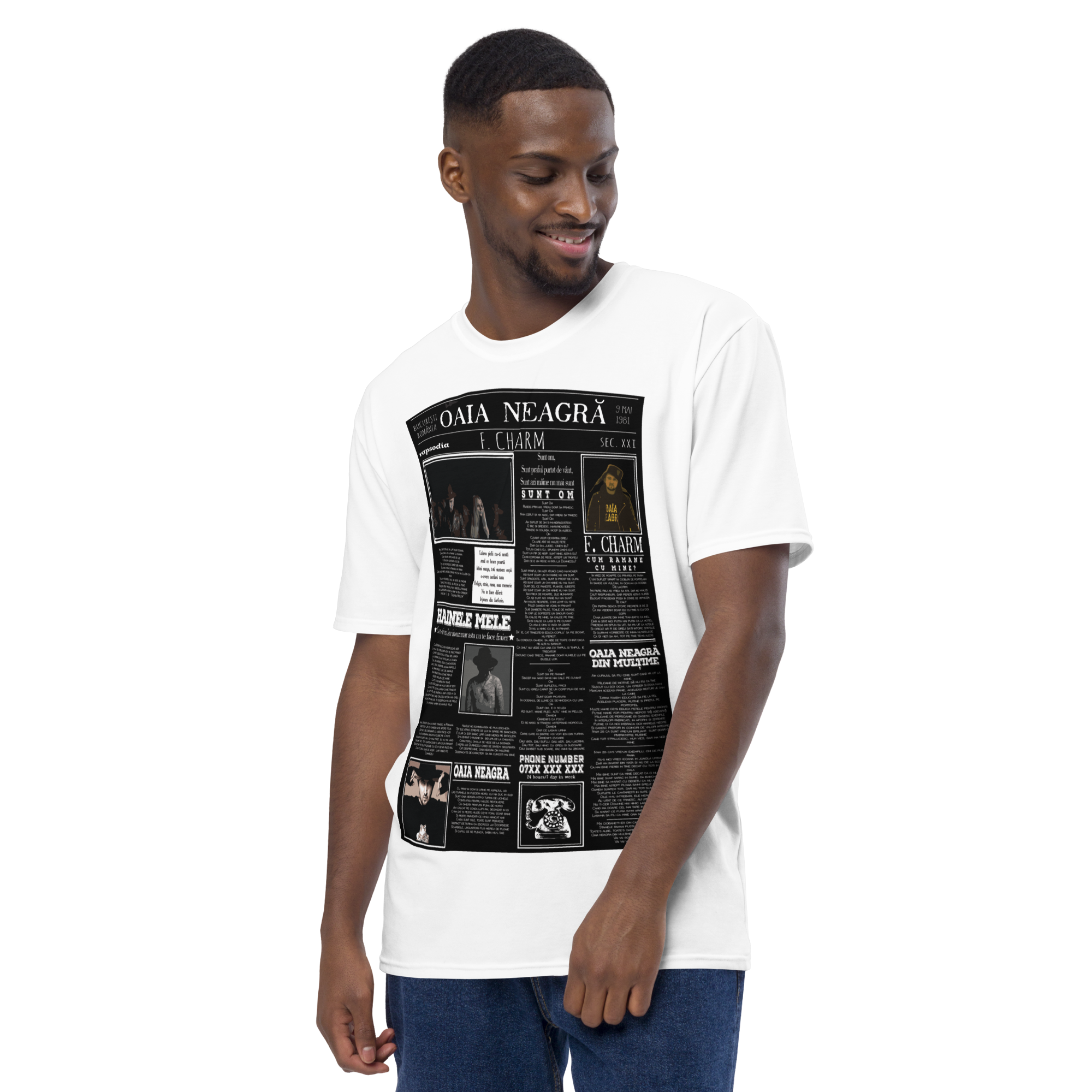 Tricou Alb - Newspaper