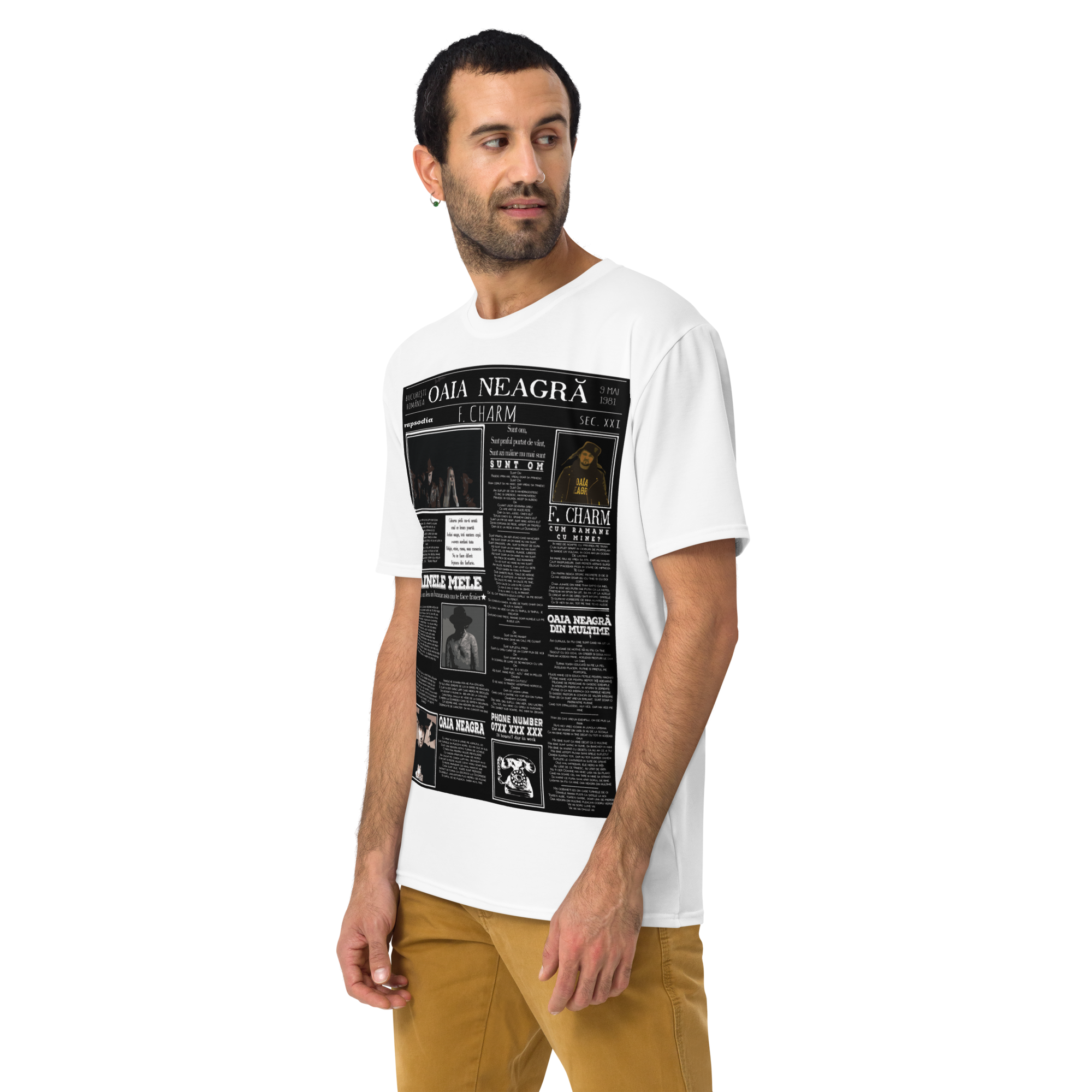 Tricou Alb - Newspaper