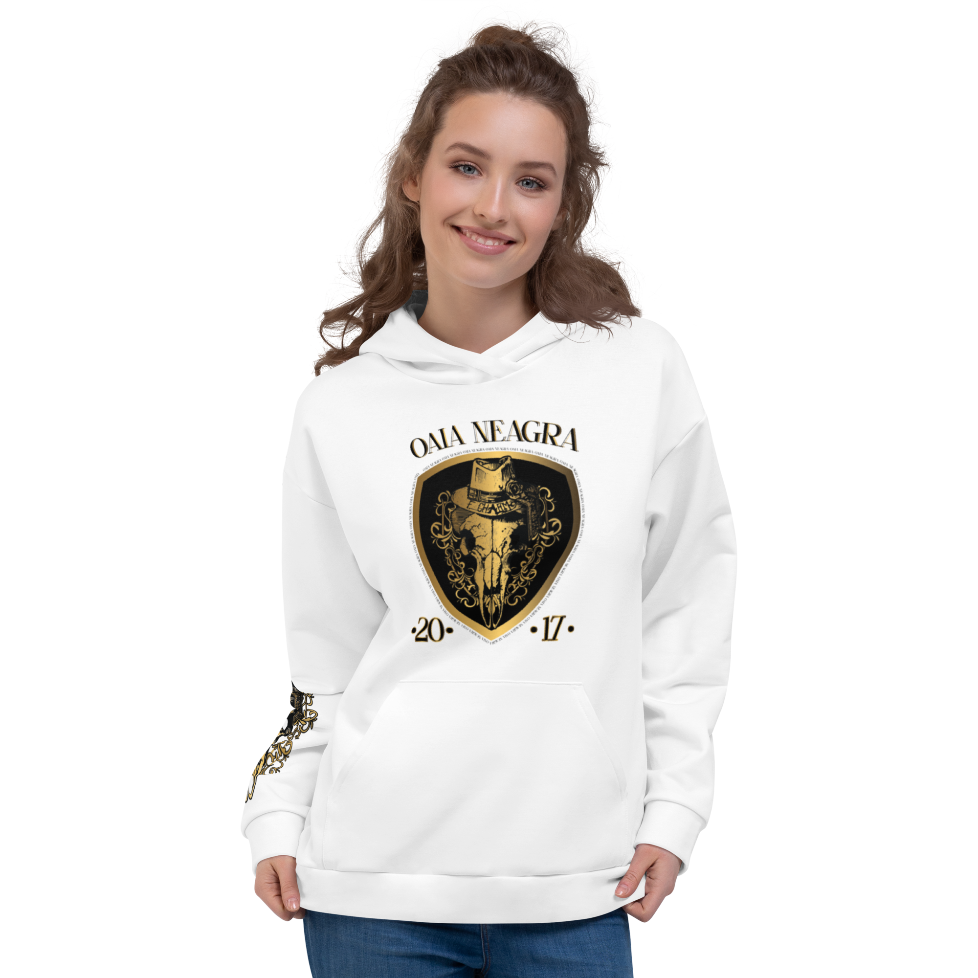 Hanorac Alb - Gold