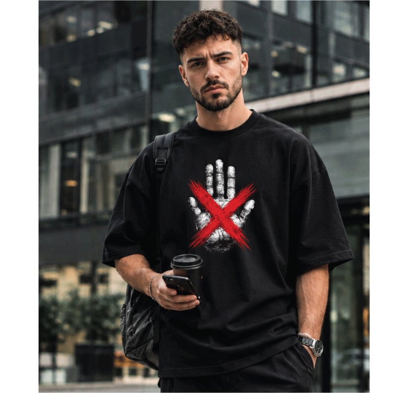 Tricou Oversize Negru PREMIUM - Nu Cu Palma