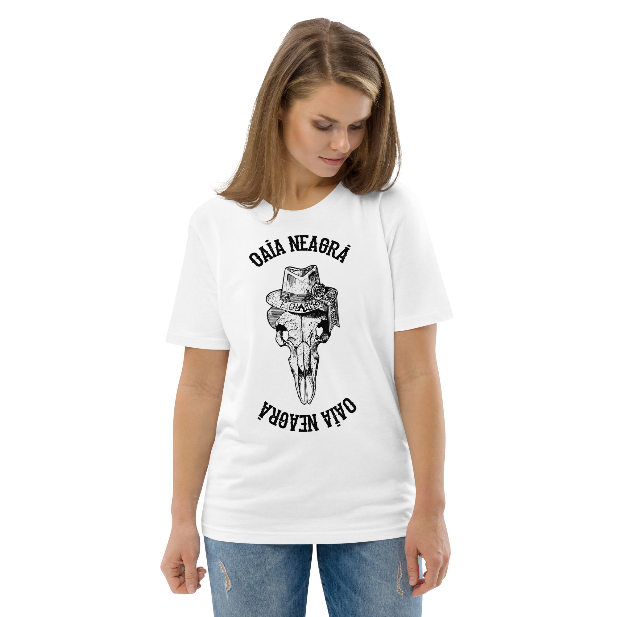 Tricou Alb - Oaia Neagra Simplu