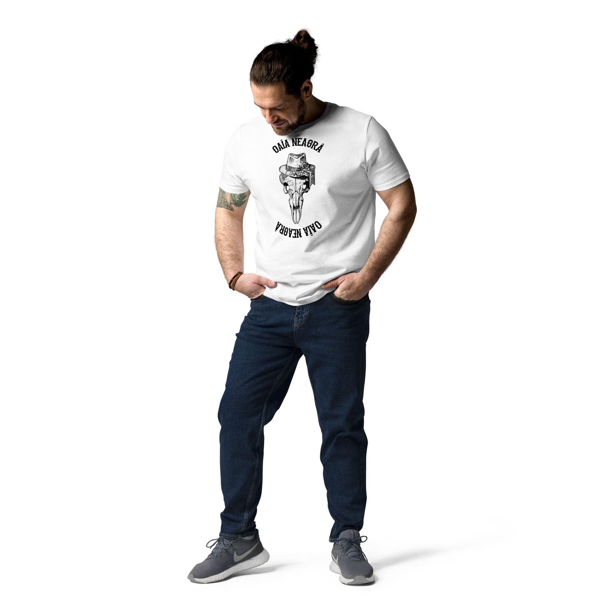 Tricou Alb - Oaia Neagra Simplu