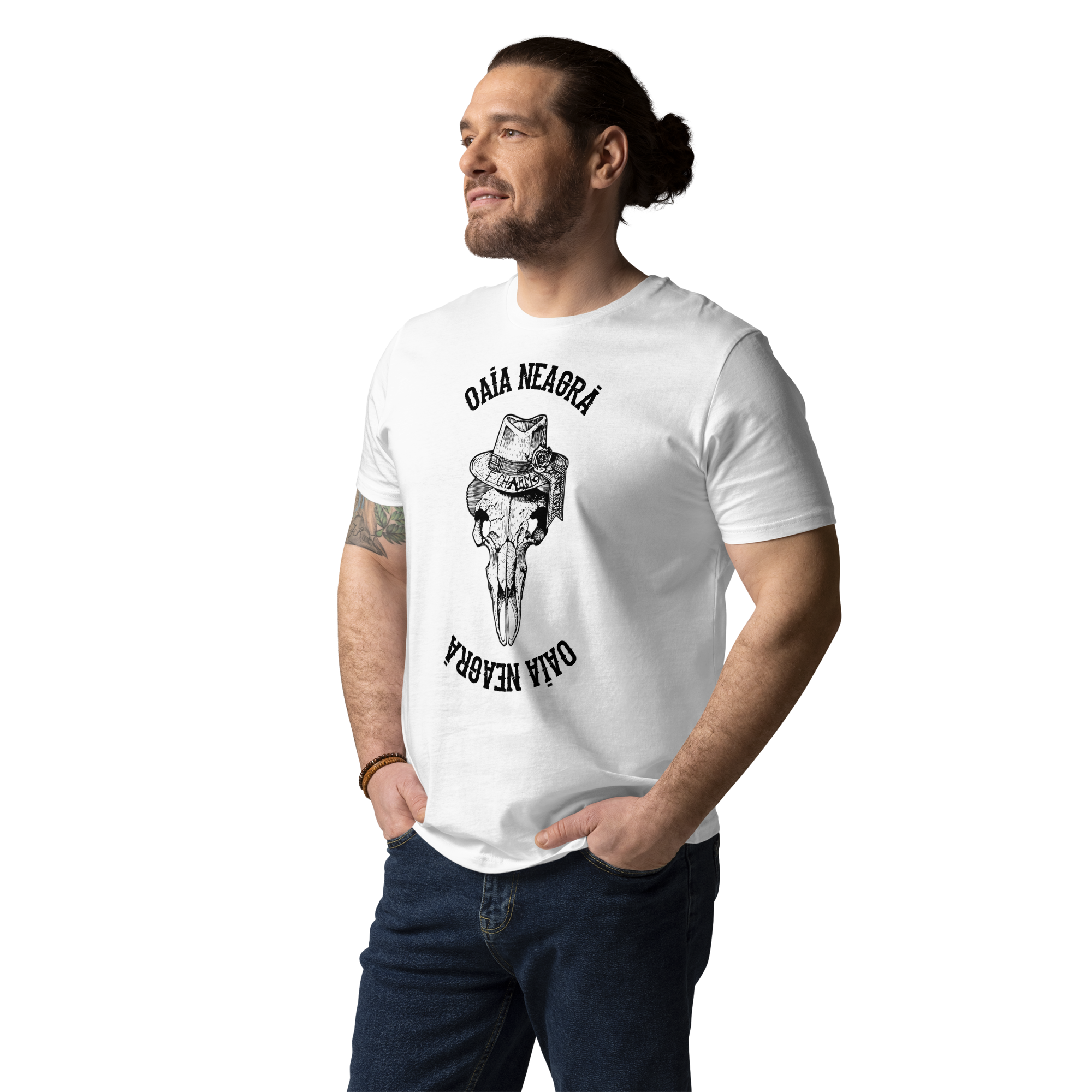 Tricou Alb - Oaia Neagra Simplu